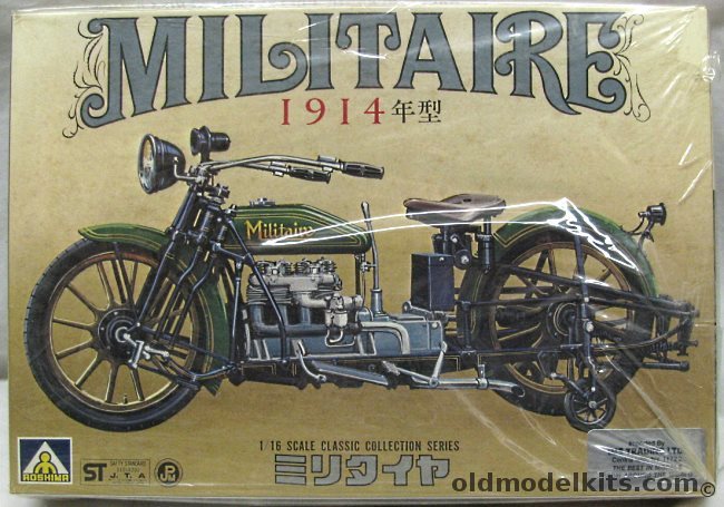 Aoshima 1/16 1914 Militaire Motorcycle, CCS-800-3 plastic model kit